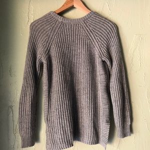 Grey knit sweater with zipper sides